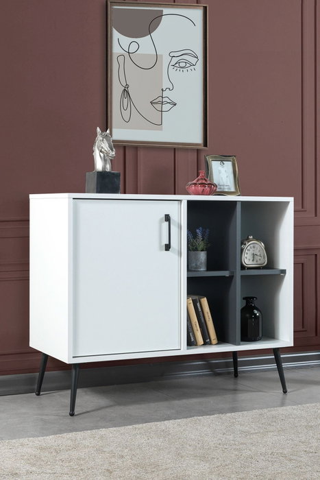 Hanah Home Şile 4112 Consola Blanco y Antracita